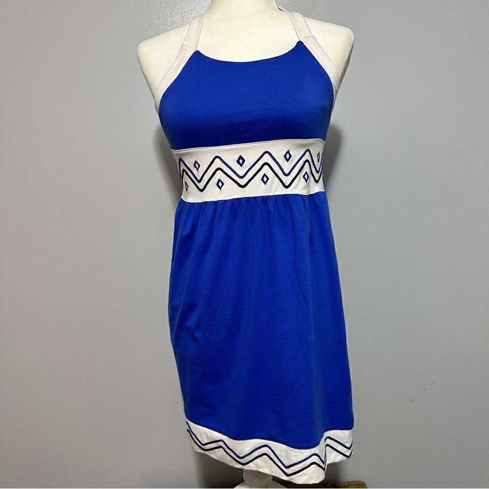 KC Parker girls blue and white halter dress. Size 16